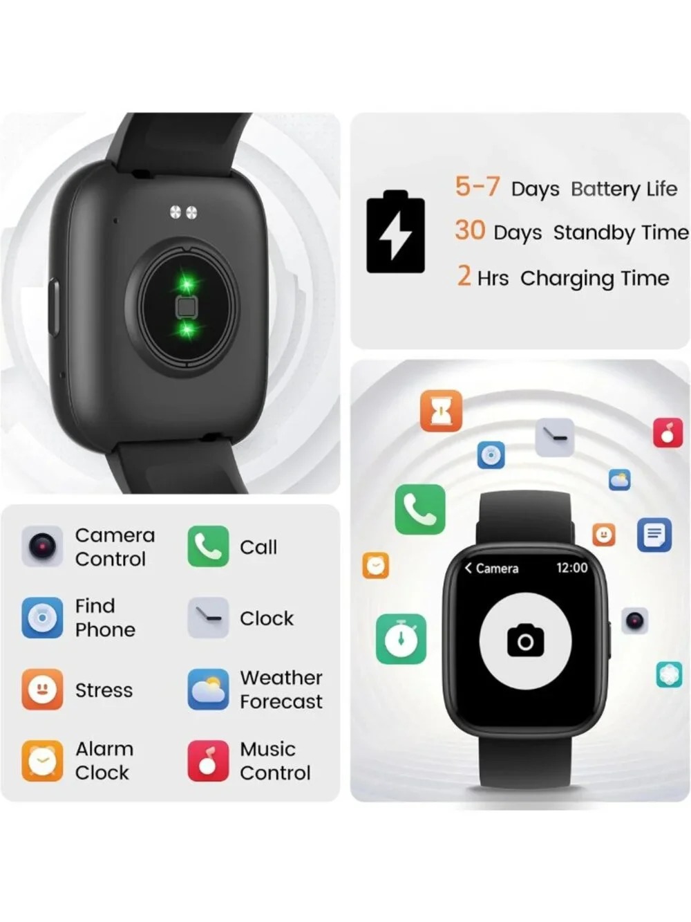 HD Touchscreen Smart Watch with Alexa, Fitness Tracker, Heart Rate Monitor